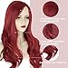 AISI HAIR Auburn Wig Long Wavy Red Wig for Women Side Part Heat Resistant Wig Natural Looking Fiber Wigs