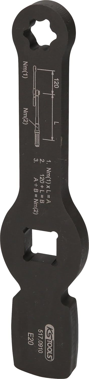 KS Tools 517.0910 Schlag-Torx-E-Schlüssel mit 3/4-Zoll-Innenvierkant (E20) und 2 Schlagflächen