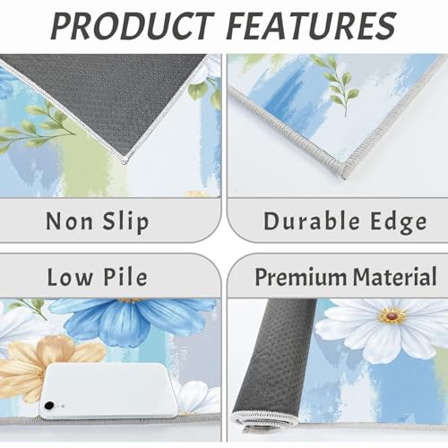 Alfombras de cocina para pasillo de diseño elegante tapetes lavables con base de silicona 6