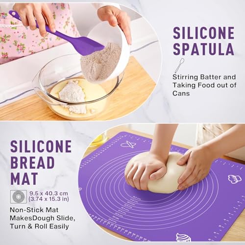 Image of Sourdough Bread Baking Supplies Kit - Dough Whisk, Breads Lame, Proofing Baskets 10 Inch Round and 9 Oval, Dough Scrapers, Cooking Brush, Basket Liners Complete Sourdough Starter Bread Gift Set