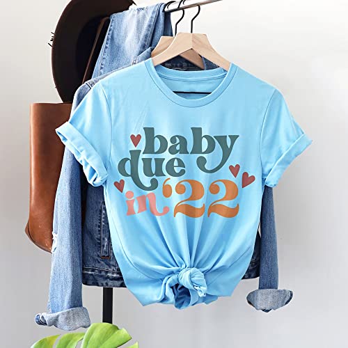Baby Due In 22' Shirt,baby Announcement T-shirt,pregnancy Announcement T-shirt, Coming Soon Shirt For Mom, Funny Pregnancy Shirts For Women, Pregnancy Baby Announcement T-shirt