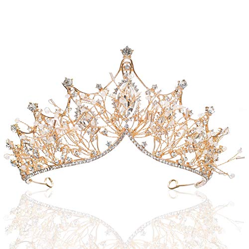 Wohlstand Corona de Tiara de Cristal,Tiara de Boda Novia Tiara de Princesa del Diamante Fiesta Boda Nupcial Tiara Corona, para Mujeres Niñas Desfile Nupcial Boda Baile Fiesta de Cumpleaños