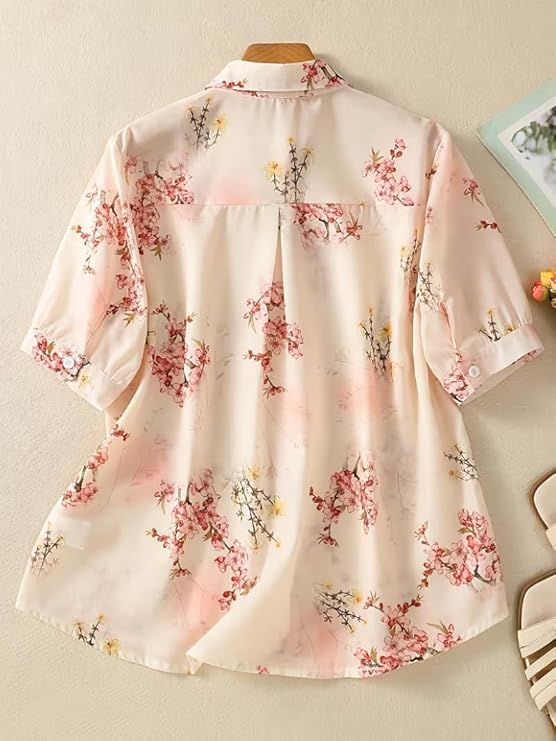 Image of URBAN OX Women's Casual Shirt - Stylish Printed Long Top for Women & Girls | Elegant Shirt for Women | Breathable Summer Tops for Women