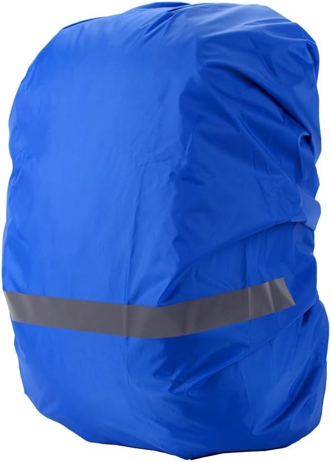Backpack Rain and Dust Cover, Night Safety Reflective Strips, Outdoor Backpack Waterproof Rain Cover for Hiking Camping Cycling_Blue 8-17L