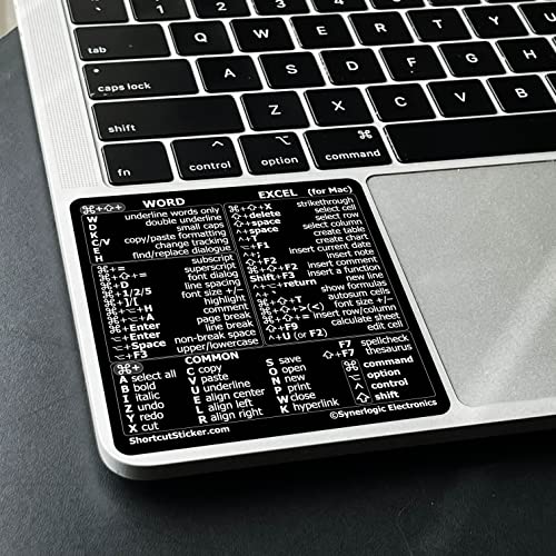 Synerlogic Mac shortcuts sticker set for Word & Excel