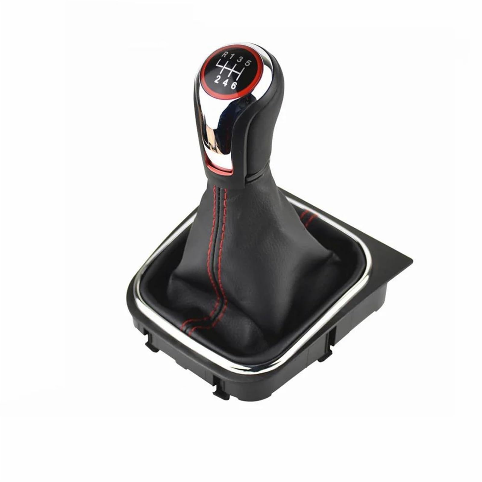 Cavinbdz Chrome 6 Gear-Boot For Ibiza 6J For Seat For Leon Mk1 Car Gear Shift Knob Lever Pen 5 6 Speed Handle Ball Boot Cover Gaitor(Chrome 6 Gear-Boot)