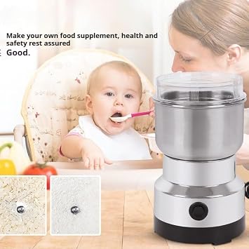 300g Grain Mill Grinder, 304 Stainless Steel Grain Mill High Speed Commercial Spice Grinder, Ultrafine Grain Household Flour Mill, Kitchen