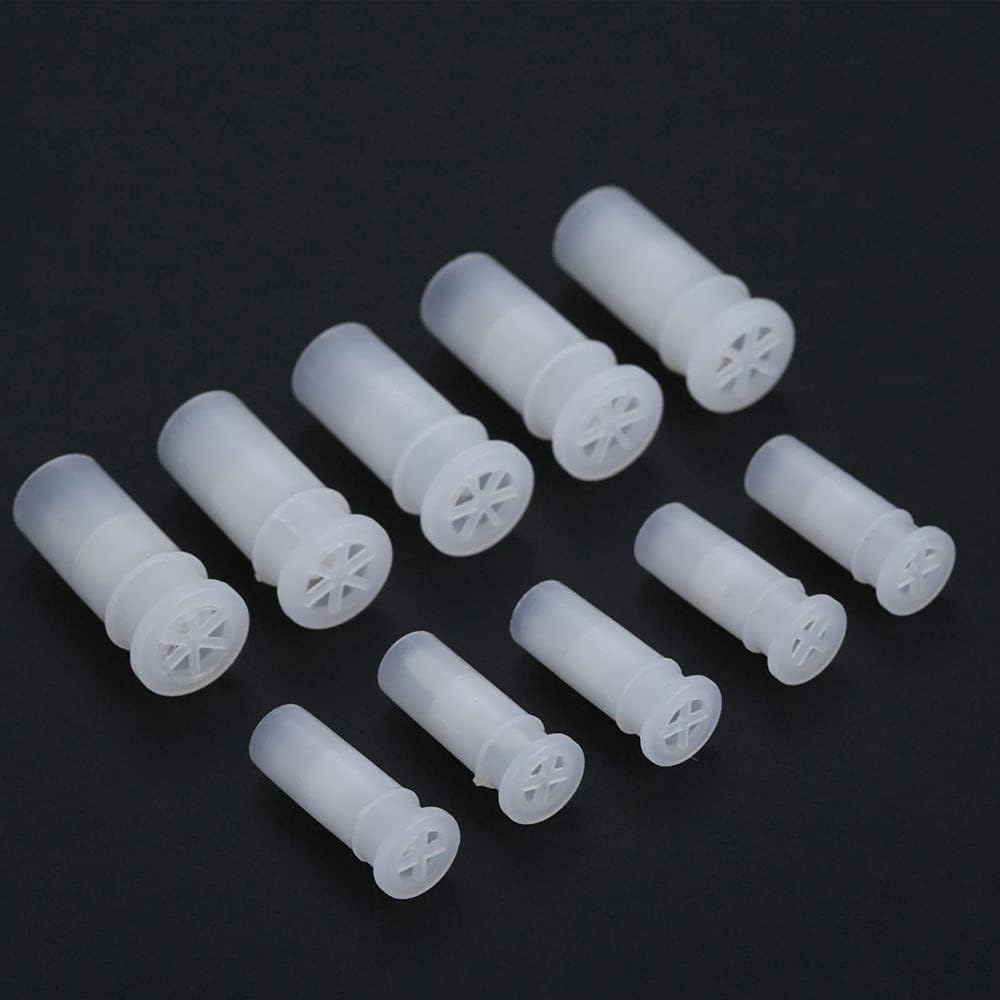 Calsgkspray 100 Pcs White Toy Noise Makers Insert Squeakers, Plastic Dog Squeaky Toy Whistles, Squeakers Dog Squeak Toys Insert Replacements DIY Accessories(15.5x4.8mm)