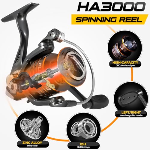 plusinno fishing rod and reel combos bronze warrior toray 24-ton carbon matrix telescopic fishing rod pole 12 1 shielded bearings stainless steel bb spinning reel travel freshwater fishing gear