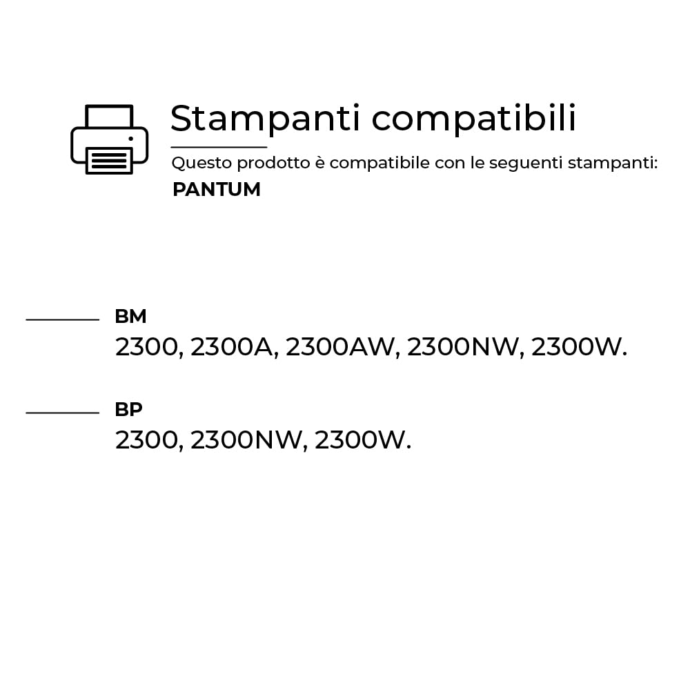 alphaink 3 Toner TL-A2310H Nero di Ricambio, Capacità fino a 1.600 Pagine per Toner, per Stampanti Laser Pantum BP2300W BM2300W BM2300AW