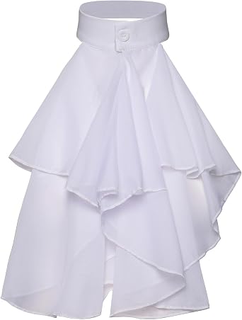 Medieval Steampunk Colonial Jabot Necktie Victorian Ruffled Neck Collar Detachable False Collar For Costume Parties