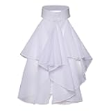 YIBAISI Victorian Colonial Jabot False Collar Medieval Steampunk Costume Detachable White Ruffled Neck Collar Victorian Necktie, 45cm, As Pictures Shown