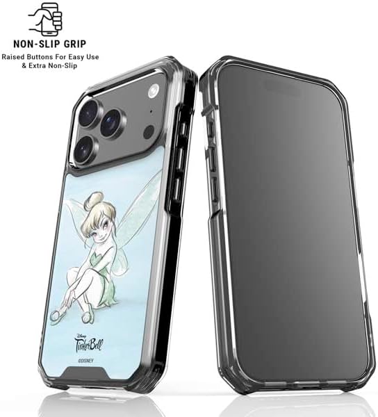 Skinit Clear Phone Case Compatible with iPhone 17 Pro - Officially Licensed Disney Tinker Bell Sketch Art Design