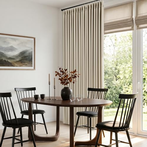 Oatmeal Beige Extra Wide Blackout 60 x 102 Inch Pinch Pleat Curtain 1 Panel