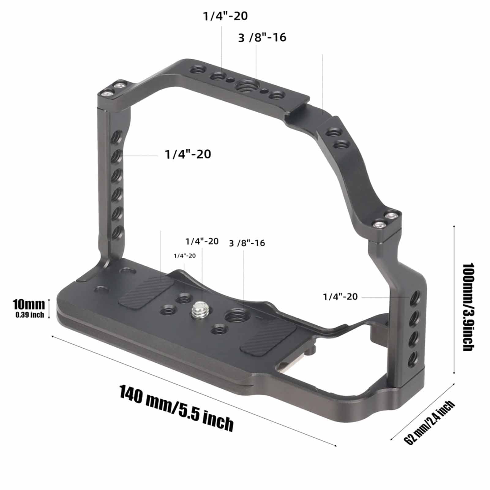 Jaula de Cámara Completa Compatible con Z50, Estabilizador de Plataforma DSLR de Aleación de Aluminio con Roscas de 1/4 y 3/8, Zapata Fría, para Montaje Arca para Vlogging,