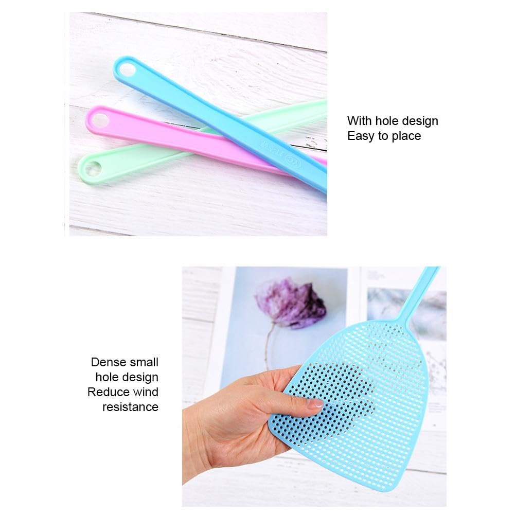 Fliegenklatsche 3 Stück – Starkes, flexibles manuelles Schädlingsbekämpfungs-Set mit 44 cm langem Griff und belüftetem Paddel für Küchen, Büros und Terrassen