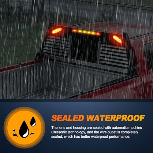 Image of Nilight LED Trailer Light Kit 6 Inch Oval Stop Turn Tail Light Red Amber Side Marker Light Waterproof Surface Mount for 12V Utility Trailer Boat Camper RV Trucks Van Caravan