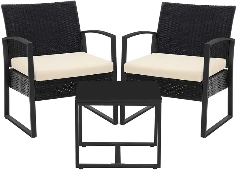 3-Piece Bistro Outdoor Patio Furniture Set, Beige