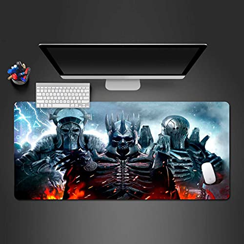 Tapis de souris gamer XXL 900x400 mm avec motif Armor Skull Man de science-fiction