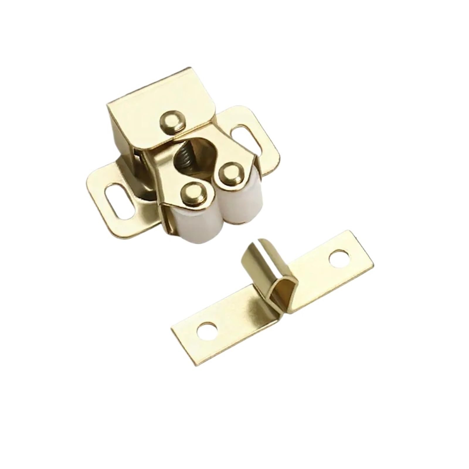 8pcs Double Roller Strong Hold Cupboard Cabinet Door Catches with Screws Catch Latch for Home Furniture for Furniture(Gold)