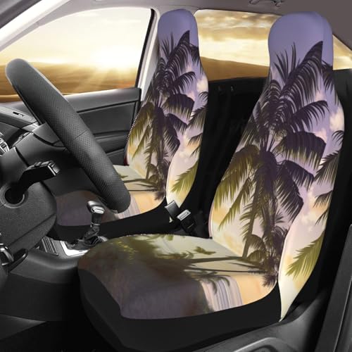 Housse de siège avant de voiture motif palmier pour des trajets d'été parfaits