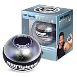 NSD Metallic Titan Spinner Gyro Ball – Grip Strengthener for Forearms, Wrist & Hands – String Start Design, Up to 15,000 RPM – Portable Wrist Trainer & Workout Equipment– For Desk Workers & Athletes