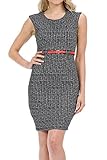 Auliné Collection Women's Color Office Workwear Sleeveless Sheath Dress