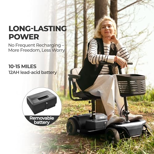 Image of 330lbs Max Weight, Electric Mobility Scooter for Adults 4 Wheel Mobility, 10-15miles Per Charge Electric Powered Wheelchair Power Scooters Black