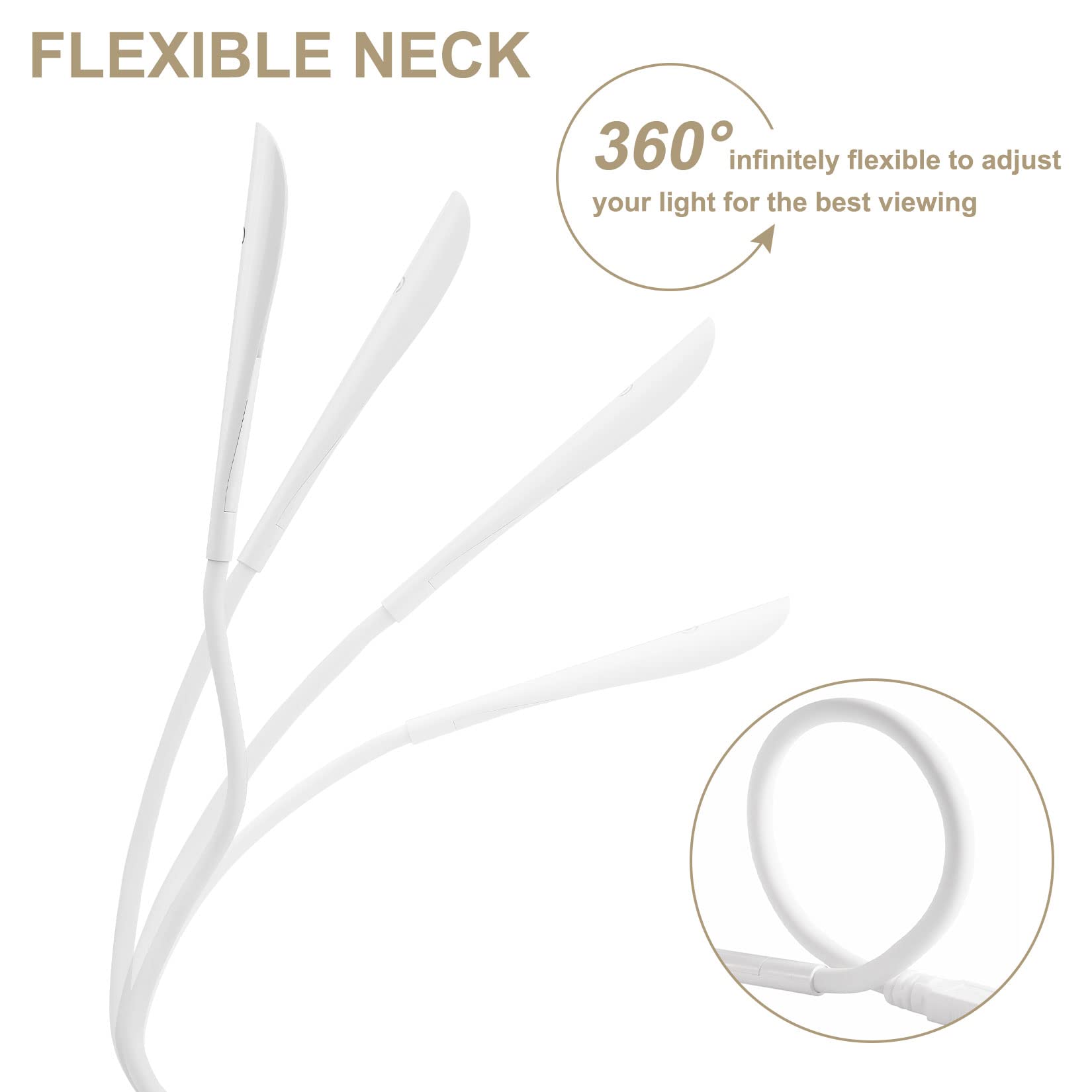 LEDGLE Luce Lettura USB Dimmerabile, Lampada USB per PC, Luce USB Portatile, 14 LED, 3 Livelli di Luminosità, Interruttore Touch, per Laptop, Tastiera, Computer
