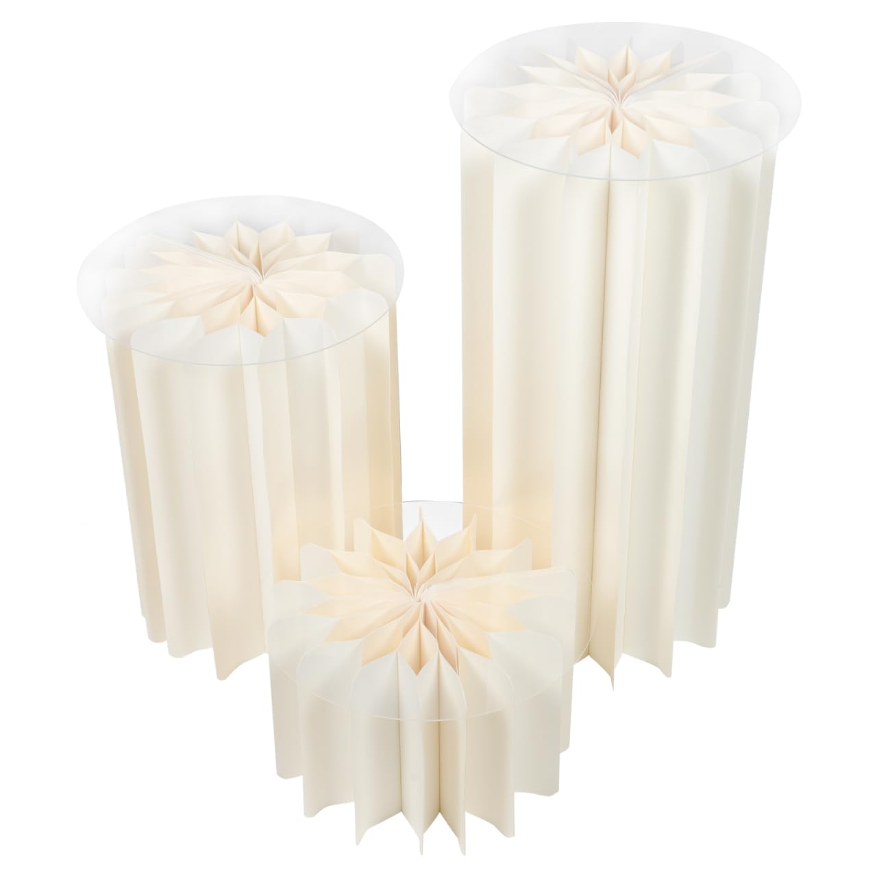 TOPBATHY Colonne Romaine Pliable en Papier avec Couvercle Acrylique 22.64 X 11.81 in Pilier Décoratif Élégant pour Mariage Présentoir De Dessert Et Événements