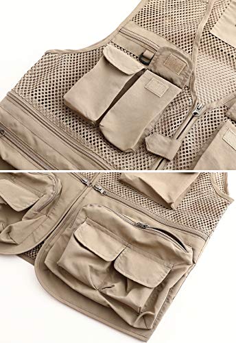 Image of Mens Outdoor Fishing Vest Safari Travel Photography Vests Jacket Multi Pocket