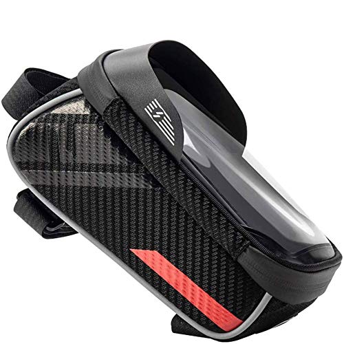 Preisvergleich Produktbild FINSHN High Capacity Fahrrad-Telefon-Einfassung Tasche Wasserdichte großen Kapazitäts-Fahrrad-der Frontrahmen mit Sonnenblende Telefon-Einfassung Satz Fahrrad-Speicher-Beutel-Screen-Telefo... for