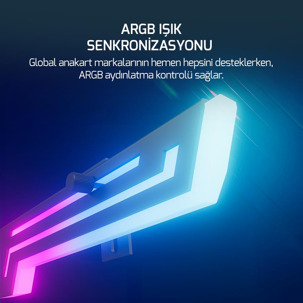 GAMEPOWER Heatsync ARGB LCD Support de carte graphique Noir - Support GPU avec affichage de la température CPU/GPU en temps réel - Écran 2,64" - Synchronisation ARGB 5 V 3 broches - Construction en