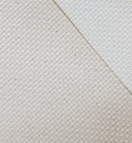 Image of 12 inch x 59 inch(30cmx149cm) 14CT Counted Cotton Aida Cloth Cross Stitch Fabric (Ecru)