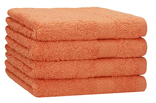 Toallas Betz 4 Toallas de Lavabo Premium tamaño 50x100 cm 100% algodón coloresa Naranja