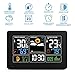 Weather Station Wireless Indoor Outdoor Weather Stations with Atomic Clock, Large Display Digital Weather Forecast Station Moon Phase with Remote Sensors
