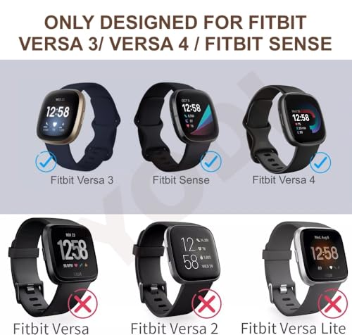 Image of YODI Watch Band Compatible with Fitbit Versa 4 / Fit bit Versa 3 / Fitbit Sense /Sense 2 Band, Soft Replacement Silicone Wristband for Women Flexible Waterproof Sport Watch Strap for Men Large
