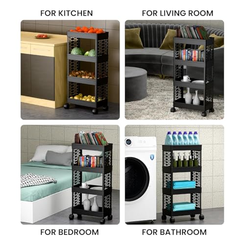 Image of Plastic Multipurpose 4-Tier Floor Mount Corner Shelf Kitchen Organizer Rack /Storage Shelf /Dish Rack /Storage Rack for Kitchen