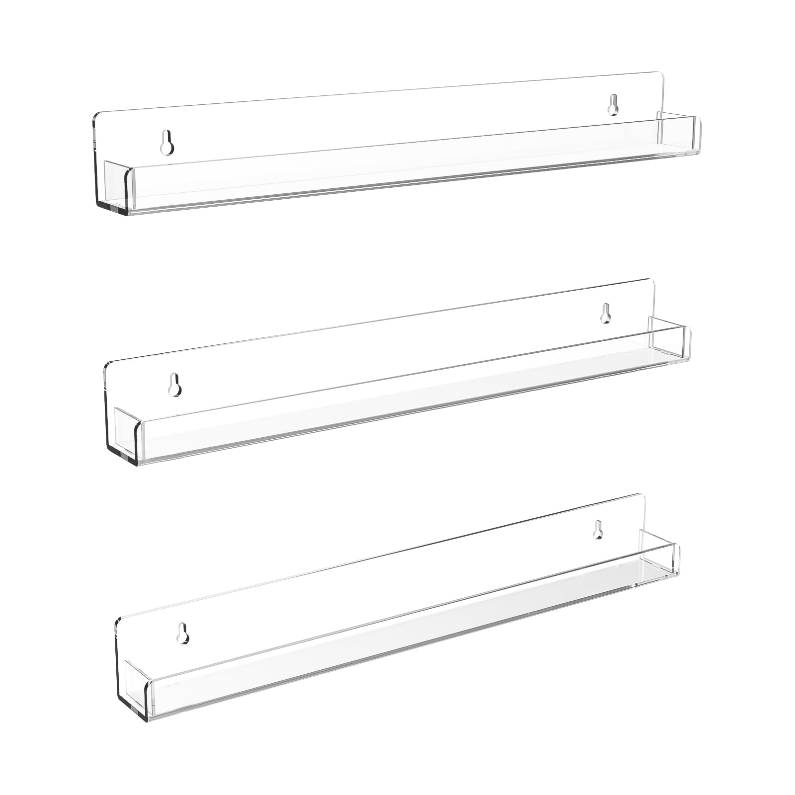15 Inch Nail Polish Organizer Acrylic Perfume Essential Oils Decor Paint Holder Wall Mounted Rack Floating Shelves (3 PCs)-image-49