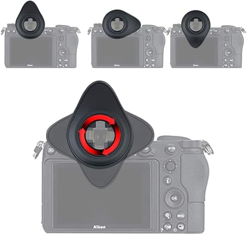 Miniatura 6 de Visor ocular de cámara para Nikon Z7 II Z7 Z6 II Z6 Z5 reemplaza Nikon DK-29 Eye Cup, goma TPU de forma ovalada y diseño giratorio de 360
