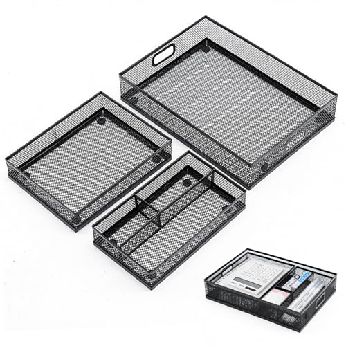 Stranthother Mesh Metal Desk Drawer Organizer Tray for Office and Home 12.3