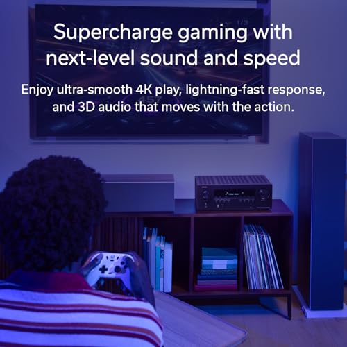 Image of Denon AVR-S980H 7.2-Channel Receiver, Built in Bluetooth and Wi-Fi Plus HEOS Multi-Room Streaming, Dolby Atmos & DTS:X. 90 WPC, 8K /60Hz & 4K /120Hz Video Support, HDMI eARC, Amplifier for Home Audio