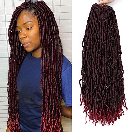 YVELIEN 24 Inch Nu Faux Locs Crochet Hair for Black Women 1Packs/Lot Passion Twist Crochet hair Nu Locs Soft African Roots Braids Hair Extensions (24 Inch, 1B/BUG)