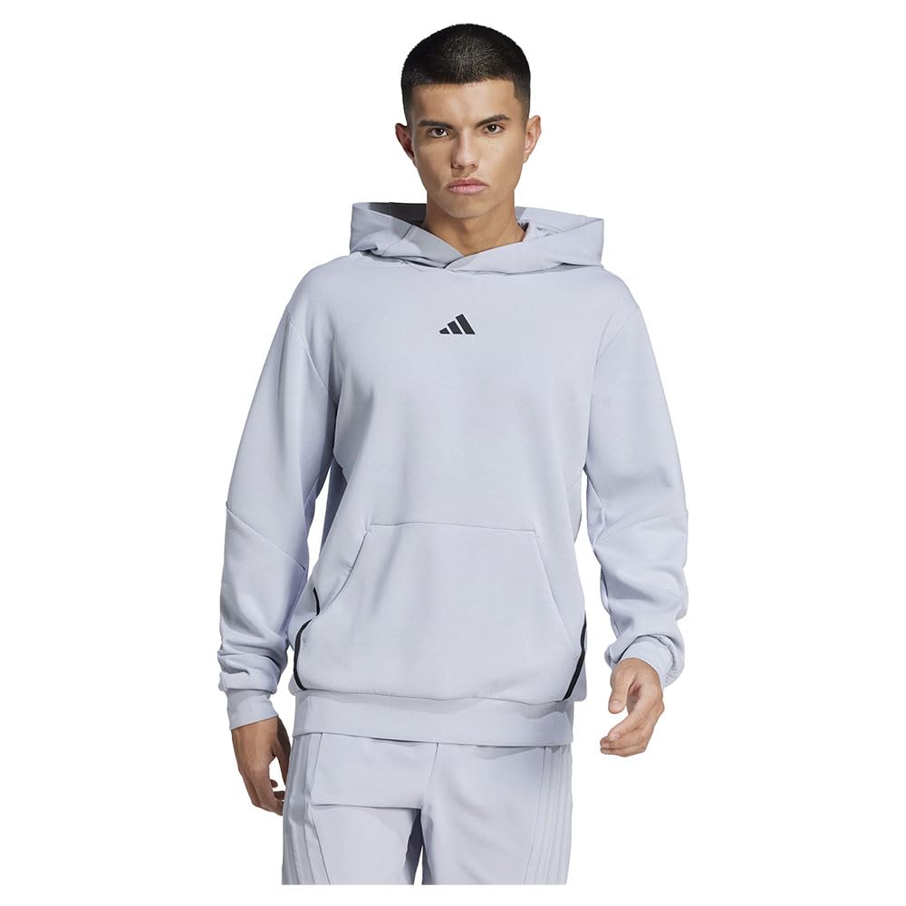 adidas Men's D4T Workout Hoodie Sweatshirt, halo silver, XXL