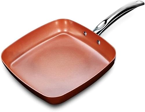 Miniatura 2 de HESNDpdg Skillets Non-Stick Copper Square Frying Pan Skillet with Ceramic Coating Oven Dishwasher Safe Cooking pots and Pans
