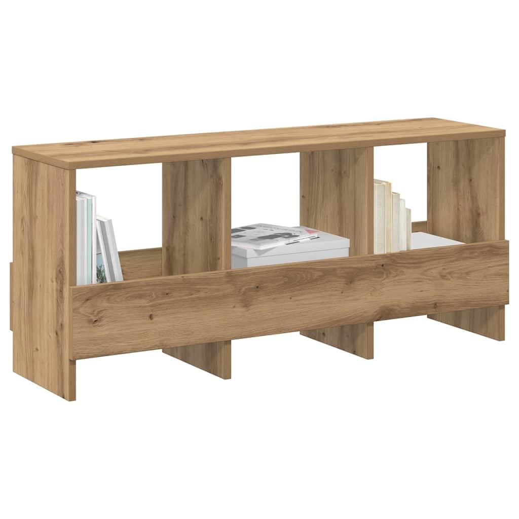 Regał na magazyny Artisan dąb 102 x 30 x 45 cm ze stojakiem na czasopisma do salonu, biura, korytarza, stabilne przechowywanie materiału drewnopochodnego, stylowy uchwyt na katalog, praktyczna