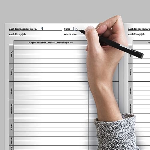 NBECOM Berichtsheft Ausbildung/Ausbildungsnachweisheft täglich/wöchentlich - DIN A4, 28 Blatt, 1 Woche je Seite, Montag bis Sonntag … (1)