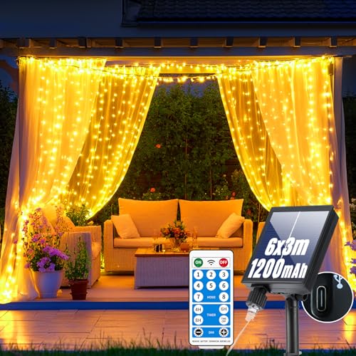 Rideau lumineux solaire pour mariage romantique et illumination de Noël