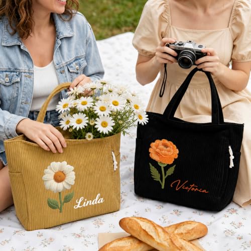 Bolso tote personalizado de flores para mujeres miniatura 2