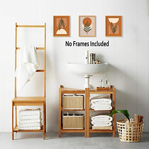 Hlniuc Warm Colors Boho Art Prints, Mid Century Modern Canvas Poster Set Of 6(8”X10”, Unframed), Minimalist Abstract Geometric Sun Wall Art Canvas Poster For Living Room Bathroom Decor #TOP4